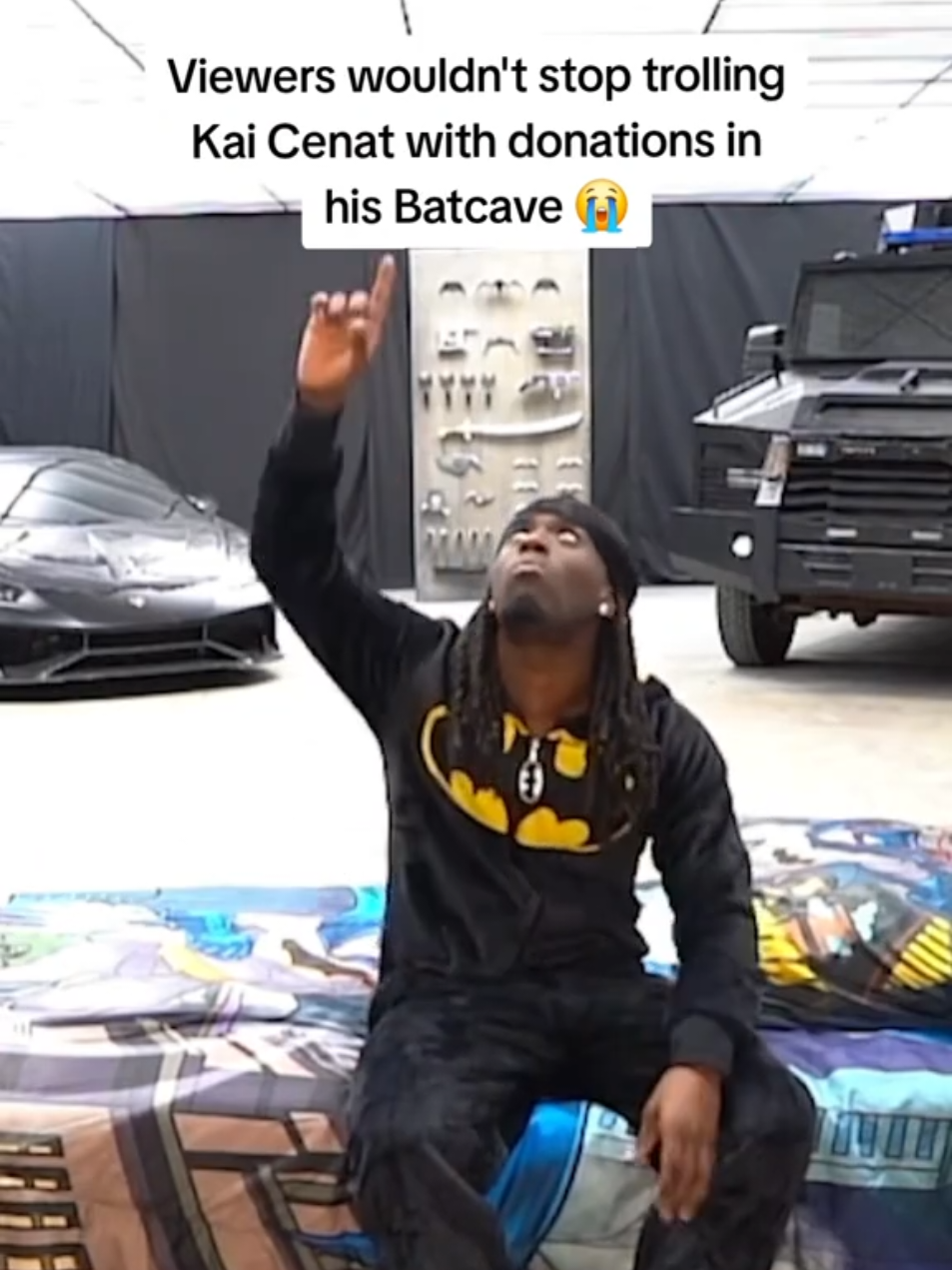 Viewers wouldn't stop trolling Kai Cenat with donations in his Batcave 😭 #kaicenat #fyp 