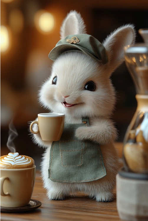 A bunny café employee☕️🐰 #bunny #rabbit #rabbitsoftiktok #bunnysoftiktok #cutebunny #cuterabbit #relax 