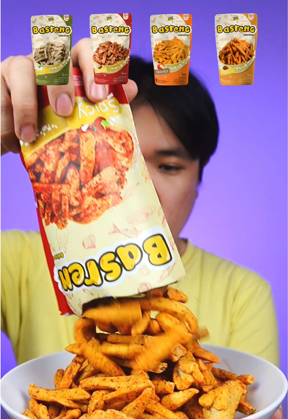 MAKAN BERBAGAI VARIAN BASRENG GELICHIPS YANG PAS BUAT SEMUA #asmr #mukbang #basreng #pasbuatsemua