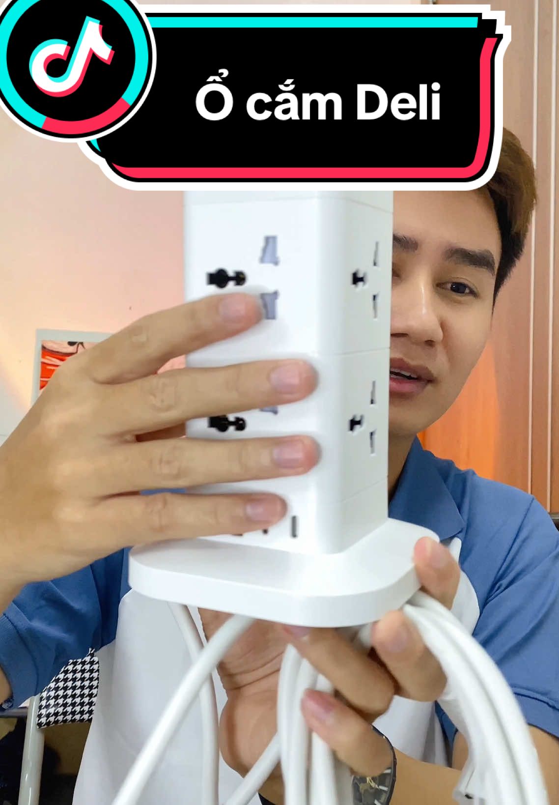 Ổ cắm Deli vừa tiện vừa đẹp lại an toàn nữa #odiendanang #ocamdienthongminh #ocamdienvanphong #xuhuongtiktok2025 