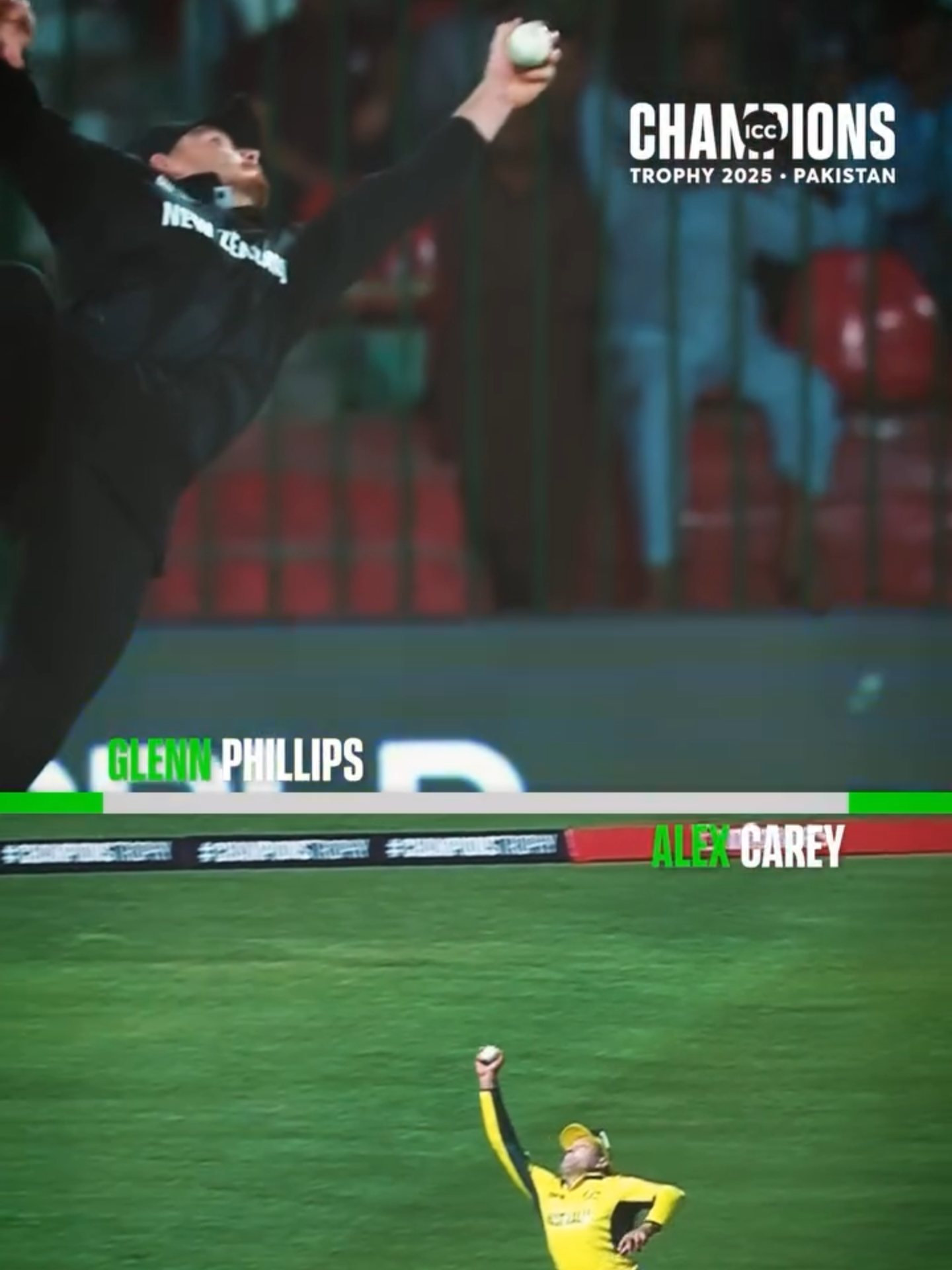 Gravity? What gravity? 🤯 Glenn Phillips 🤝 Alex Carey #Cricket #ChampionsTrophy #GlennPhillips #AlexCarey #catch