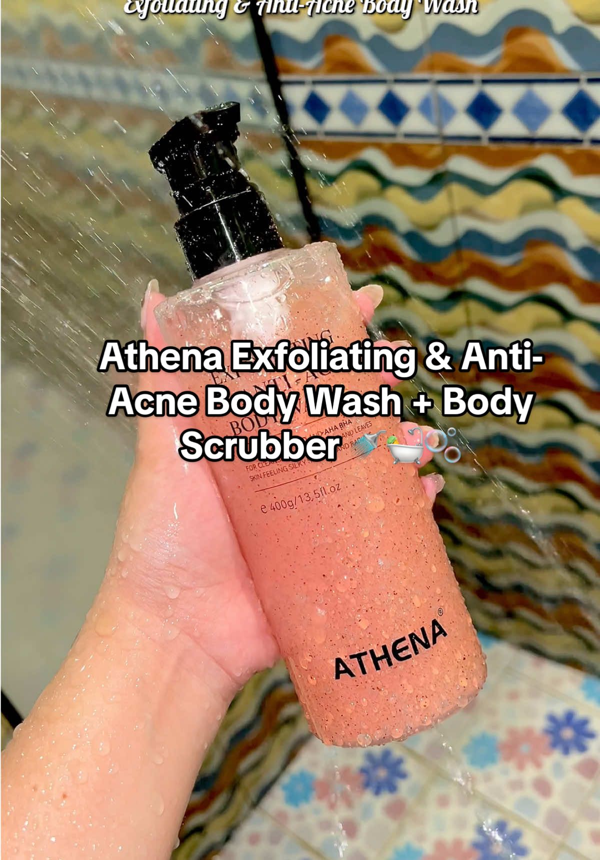 Athena Exfoliating & Anti-Acne Body Wash + Body Scrubber 🚿🛀🫧@Athena Store Ph #showergel #bodywash #athena #athenabodywash #skincare 