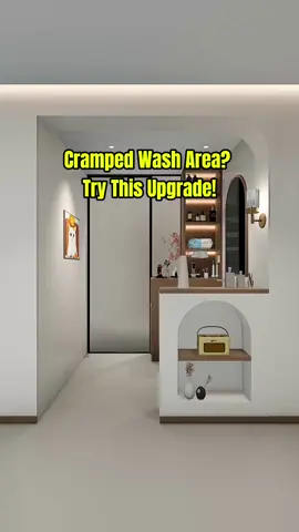 Say goodbye to clutter with this sleek washing area design! Transform your space into an organized and elegant haven. #bathroom #bathroomdesign #homeimprovement #interiordesign #homedecor #Home #homedesign #homestyle