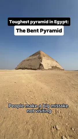 Bent Pyramid👇🏽 🇪🇬The Bent Pyramid - one of the most unique in all of Egypt. 👷🏽‍♂️Built around 2600 BC by Pharaoh Sneferu, the bent appearance of the pyramid was once believed to be the result of structural instability. Today, it’s believed it was a transition architectural style between step- and smooth- sided pyramids.  🪨The best example in Egypt of a pyramid with its external limestone casing intact is the Bent Pyramid.  ❌The pyramid was closed to tourists between 1965 and 2019! 🧗🏼But the best part of the pyramid is inside - the climb.  🪜Scaling up the wood scaffolding, you reach about halfway up the pyramid outside, with the remaining height to be climbed inside.  🗻It is a physically challenging task, with the first leg being a cramped, sloped climb of over 100 yards. Beyond that you’ve got many stairs and a tunnel or two left before reaching the top of the pyramid.  🤠One of my favorite things we did in Egypt - a real Indiana Jones style adventure.  Would you try the climb? Comment below 👇🏽  🫡 Like and follow @jacobtempler if you found this helpful!u