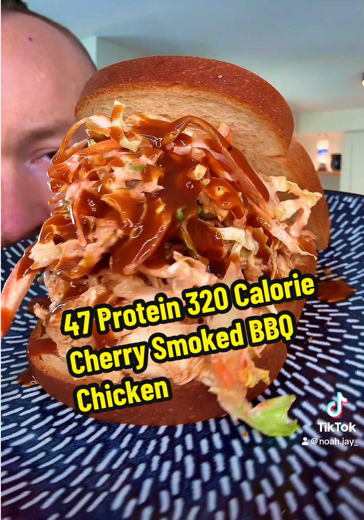 47 Protein 320 Calorie Hot Honey Sriracha Cherry Smoked BBQ Chicken Sandwich @@Joey Swoll@@Taste Flavor Co##protein##bbq##chicken##sauce##muscle##bodybuilding##workout##training##lifting##exercise##routine##Fitness##FitTok##GymTok##impossibleisnothing##honey##sriracha##cherry