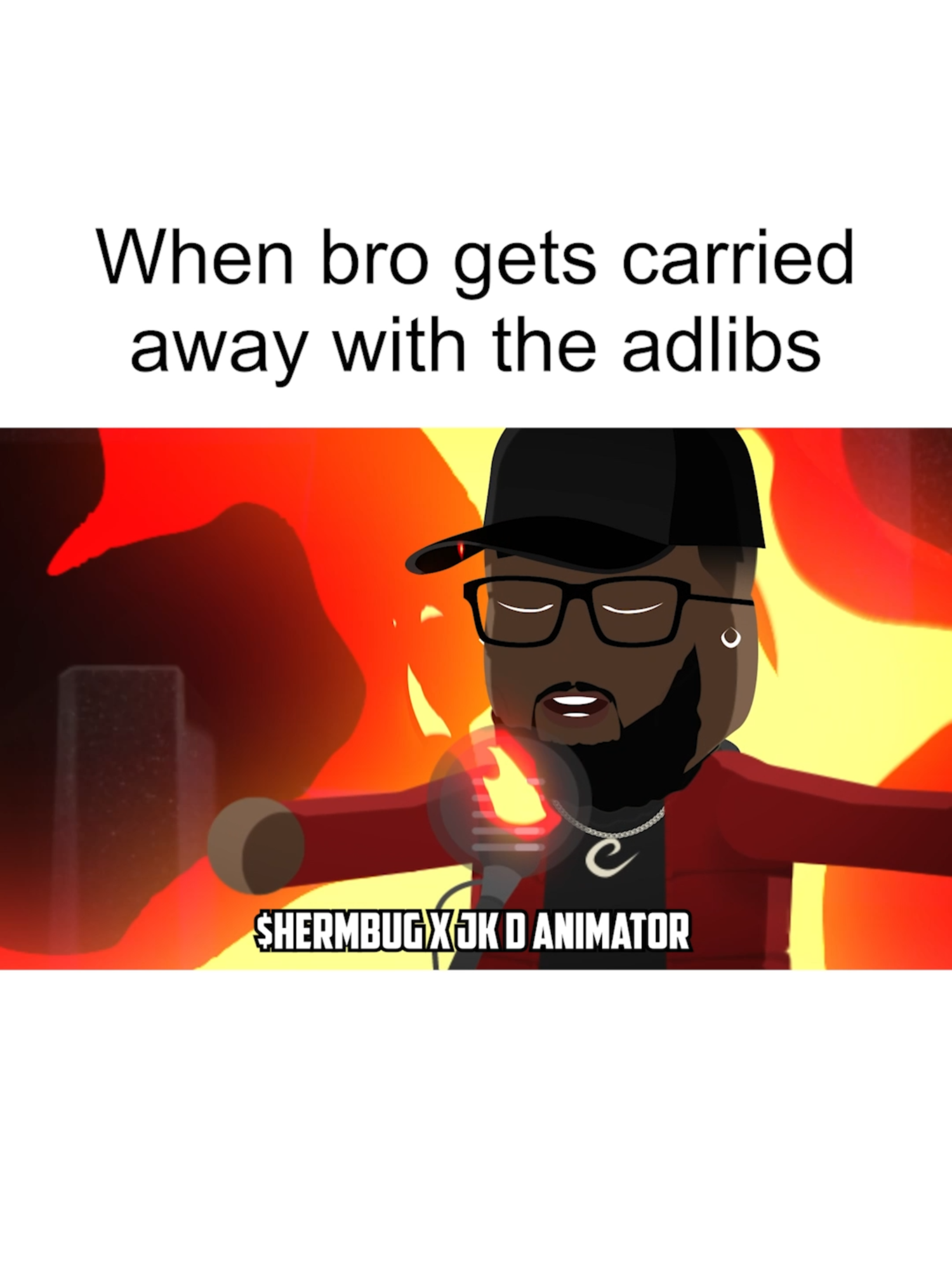 When bro gets carried away with the adlibs #rap #comedyskit #animatedtiktok @overtownsb