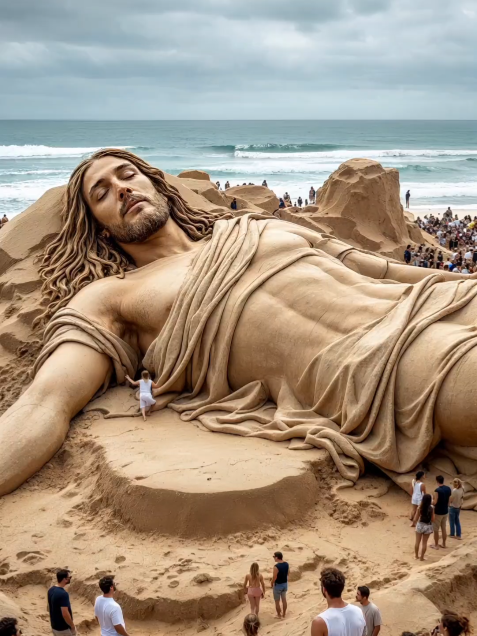 Jesus ist King #jesus #viral #beach #sand #art #jesuslovesyou #trend #explore #reels #jesuscristo #fyp #fy #shorts #artwork #foryou 