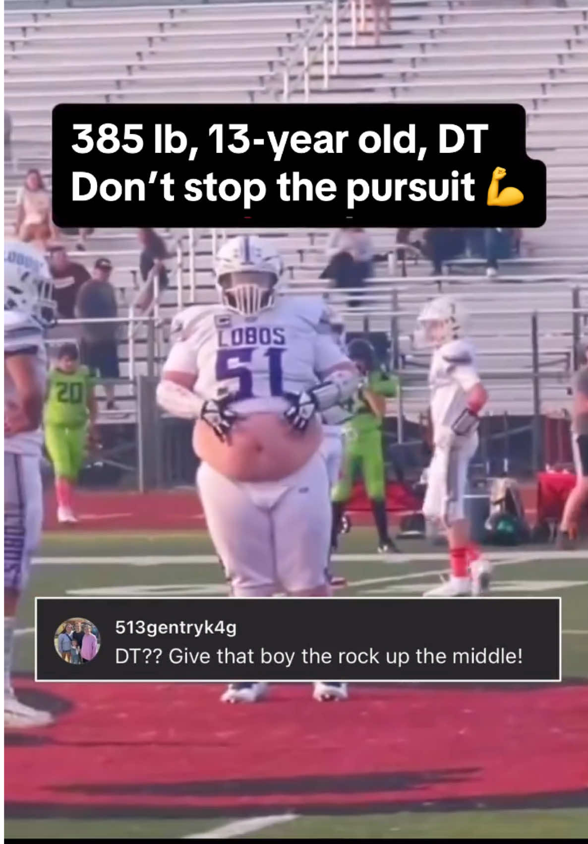 TUFF 👀💪  (via kingstonjamesmartin/IG) #football #grind #athlete #youthfootball #defensivetackles #pursuit #athlete #sports #littleleague #highlight 