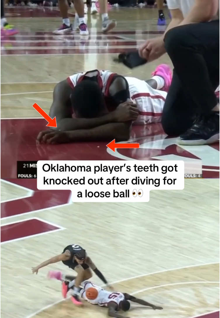 Duke Miles returned to the game 😮🙏 #cbb #collegebasketball #oklahoma #basketball 