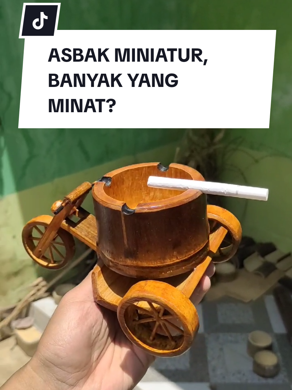 kalo di teruskan pembuatan nya, laku ngga ya di pasaran? #kerajinantangan #prakarya #kerajinanbambu #asbakbambu #asbak 