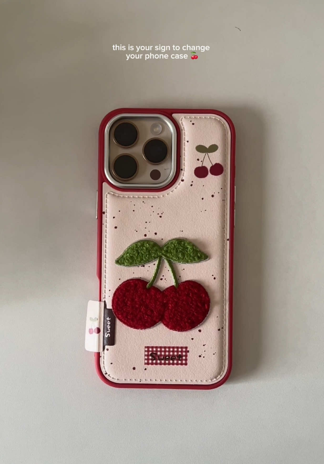 she's my fave now 🍒 #phonecase #iphonecase #cherryphonecase #foryou #iphone 