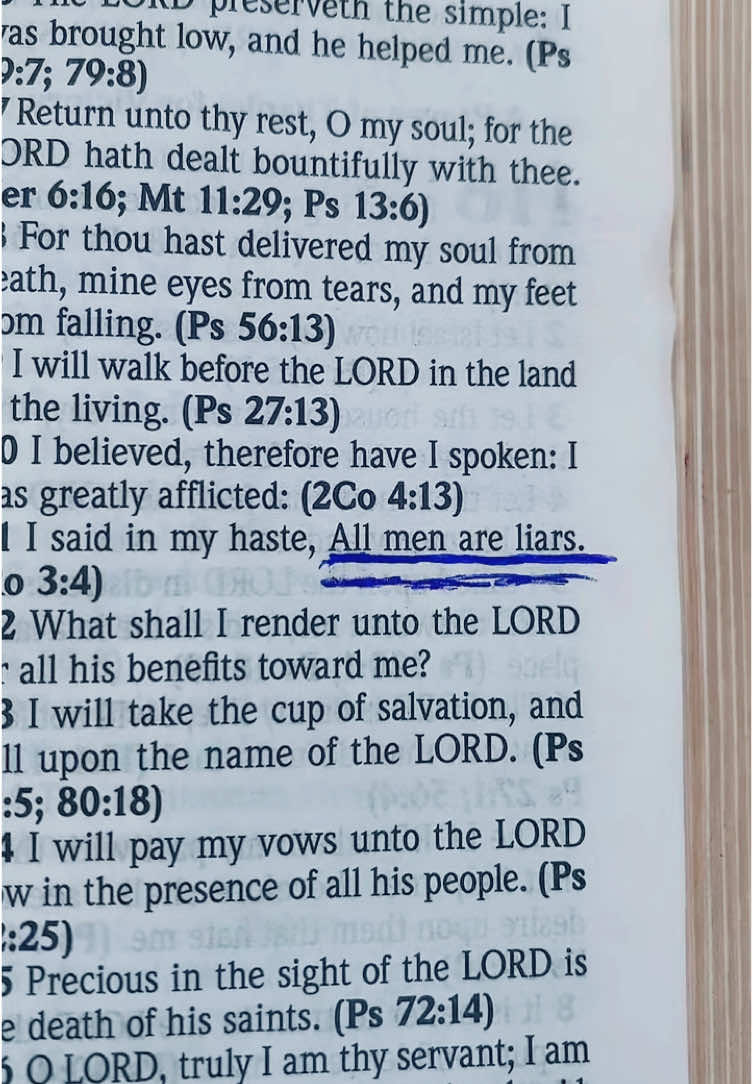 Finally found the evidence 😀😃 Psalms 116:11 and Roman 3:4 📖 📚 #bible #bibleverse #biblestudy #bibleverses #pray #prayers #vira #fyp #fypシ゚vira #foryour #bibleversedaily #bigname079 