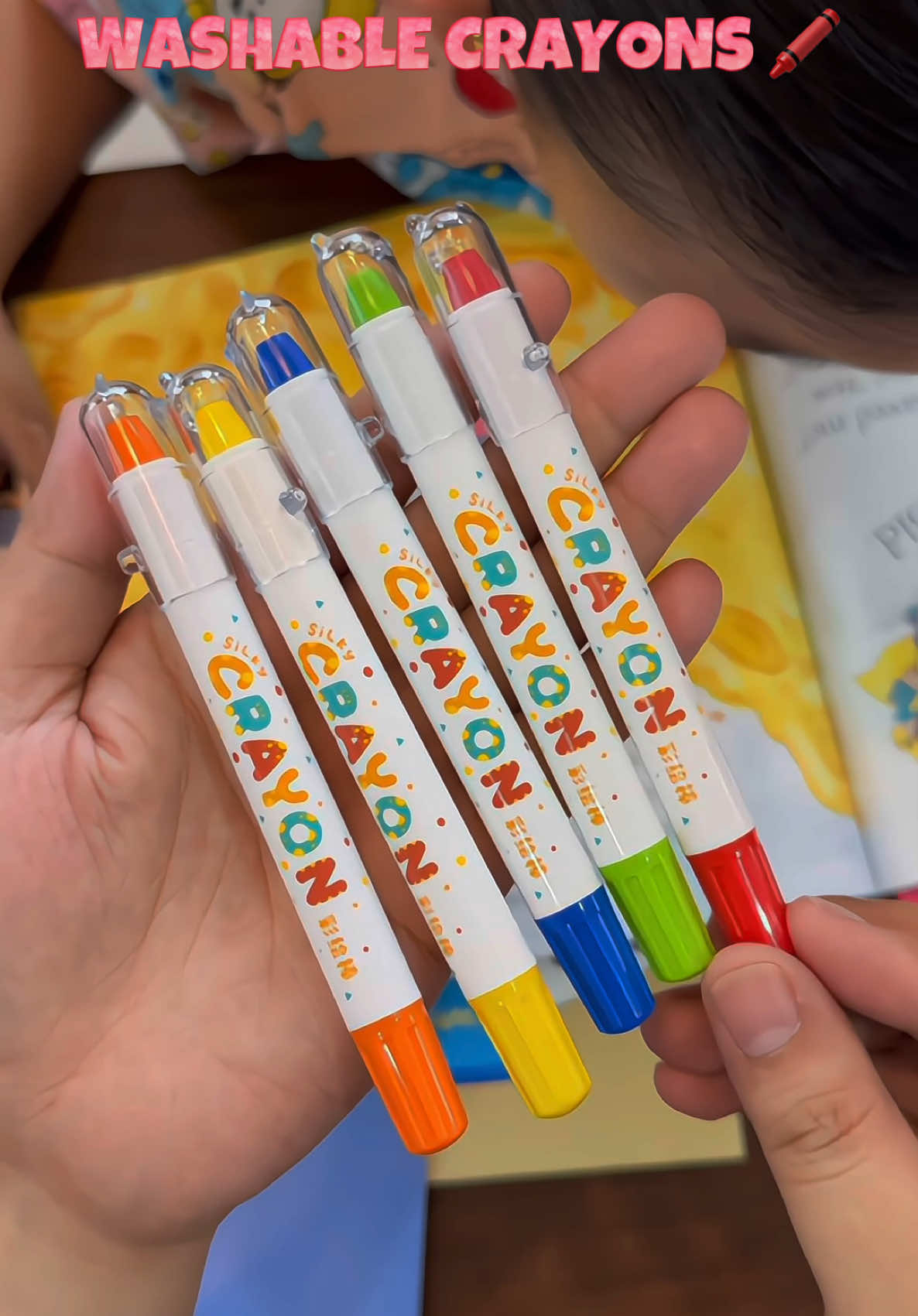 Washable Crayons for kids 🖍️🌈Deserve ‘to ng anak mo!! #crayons #washablecrayons #crayonsforkids #preschool #artwork #schoolwork #coloringbook #moderncrayons