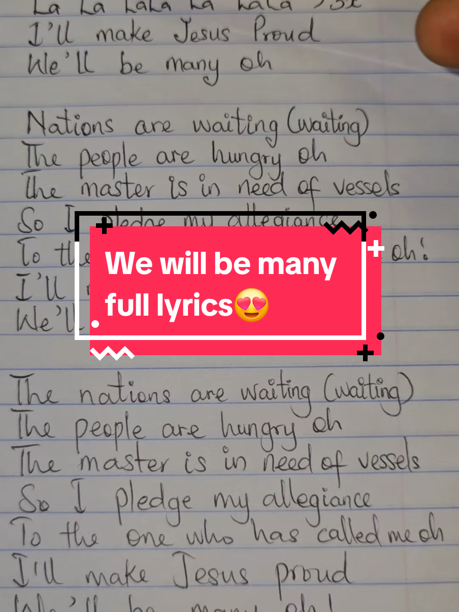 We will be many lyrics. I will make Jesus proud. #songlyrics #lyric #iwillmakejesusproud🔥 #soundofsalem #lyric 