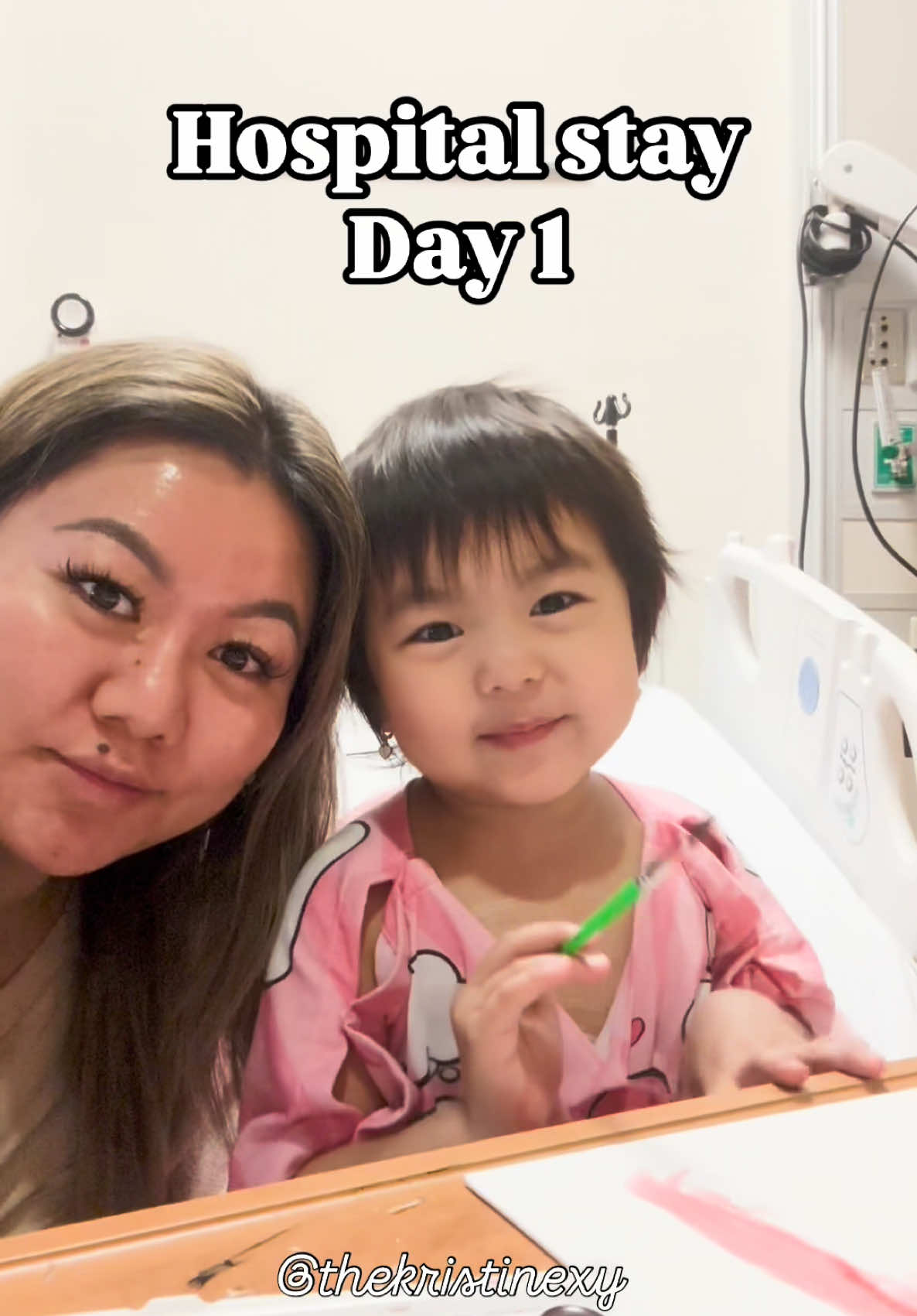Feb 19th- Lola woke up this morning with another fever. This flu has continued to run its course through her little body and Motrin has been given as her team monitors her counts closely. Her blood work came back showing very high liver enzymes due to the virus, chemo, etc, so Tylenol wasn’t an option for her fever since that med affects the liver. Her liver has just taken a big hit from everything. Lola has been on hold from all her daily chemo and meds so her liver could rest and recover. Luckily nothing has grown on her blood cultures so far which means we are just battling this nasty virus instead of a bacterial infection somewhere in the body that could potentially turn septic.  Lola loves spending her time painting and doing all kinds of arts and crafts while she’s in the hospital. Today she and I painted a pretty rainbow together. Later on in the day her friend, Ms.Kelly, dropped by and did a few arts and crafts with her. She was so happy!  She spiked a fever again during her nap and wasn’t her sassy self until another dose of Motrin kicked in. It’s draining to watch my baby go through this, but it’s reassuring to know that we have a supportive team that is taking the best care of her.   #lolastrong #teamlola #lolasprayerwarriors #lolasarmy #childhoodcancerfamilies #childhoodcancer #childhoodcancerawareness #childhoodleukemia #childhoodcancerwarriors #childhoodcanceradvocate #childhoodcancersurvivor  #childhoodcancersucks  #childhoodcancersupport #hospitaladmission #hospitalstay
