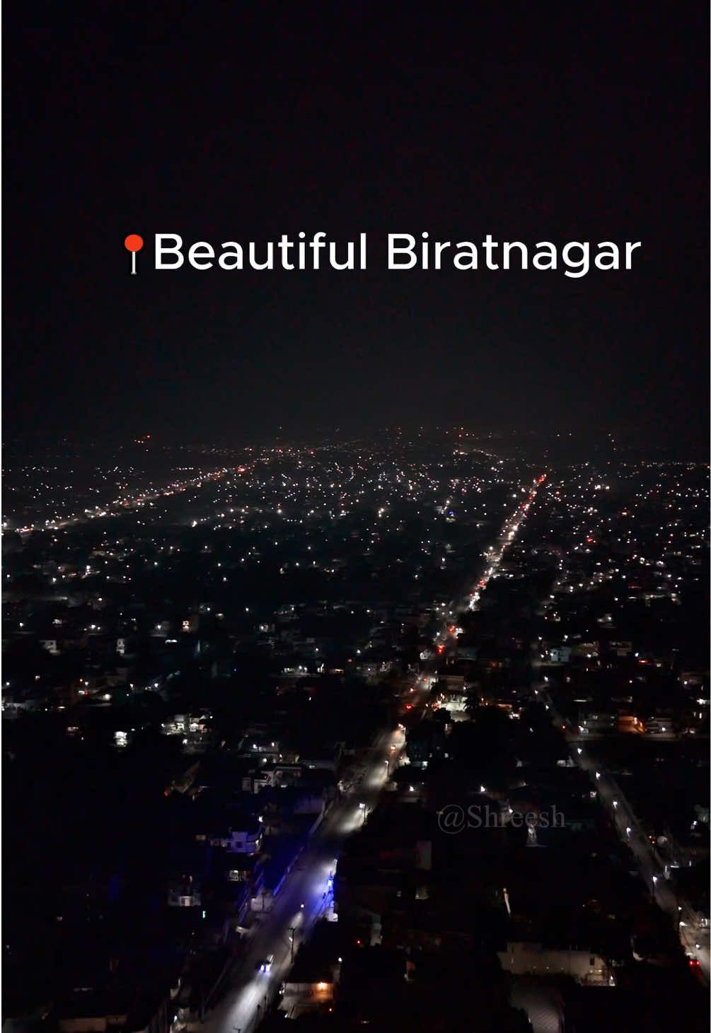 Capturing Biratnagar’s Beauty at Night. #biratnagar #beautiful #biratnagarmuser #nepal #drone #shreesh008