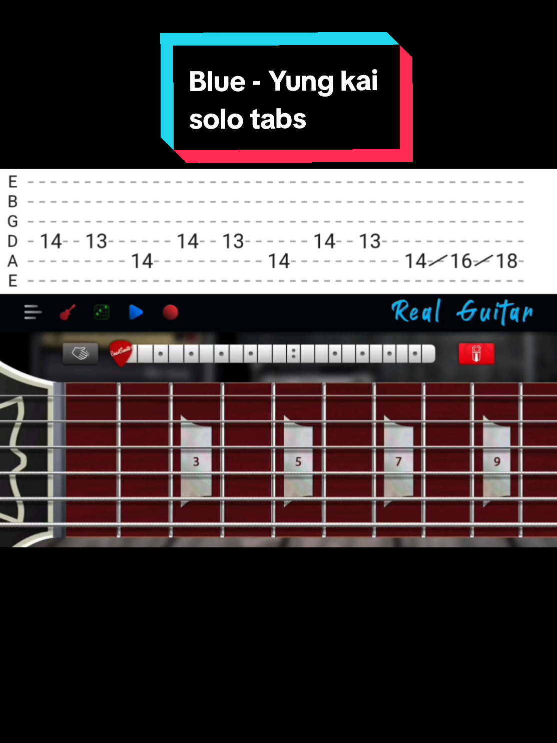 Blue - Yung kai / solo tabs #blue  #blueyungkai  #realguitar  #fyp 