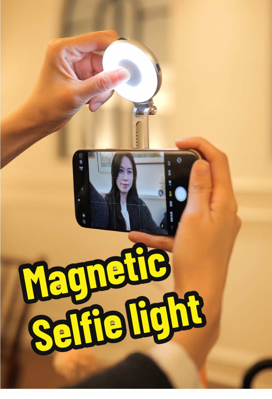 A foldable magnetic fill light-perfect for selfies anytime,and it even as a phone stand! #led #light #selfie #magsafe #filllight #portable #tiktokshopmdemebuyit #photography #shooting 