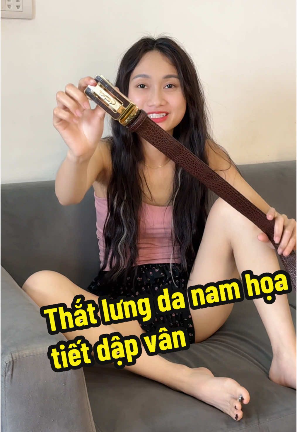 Thắt lưng da nam họa tiết dập vân #quynhtaphoane 