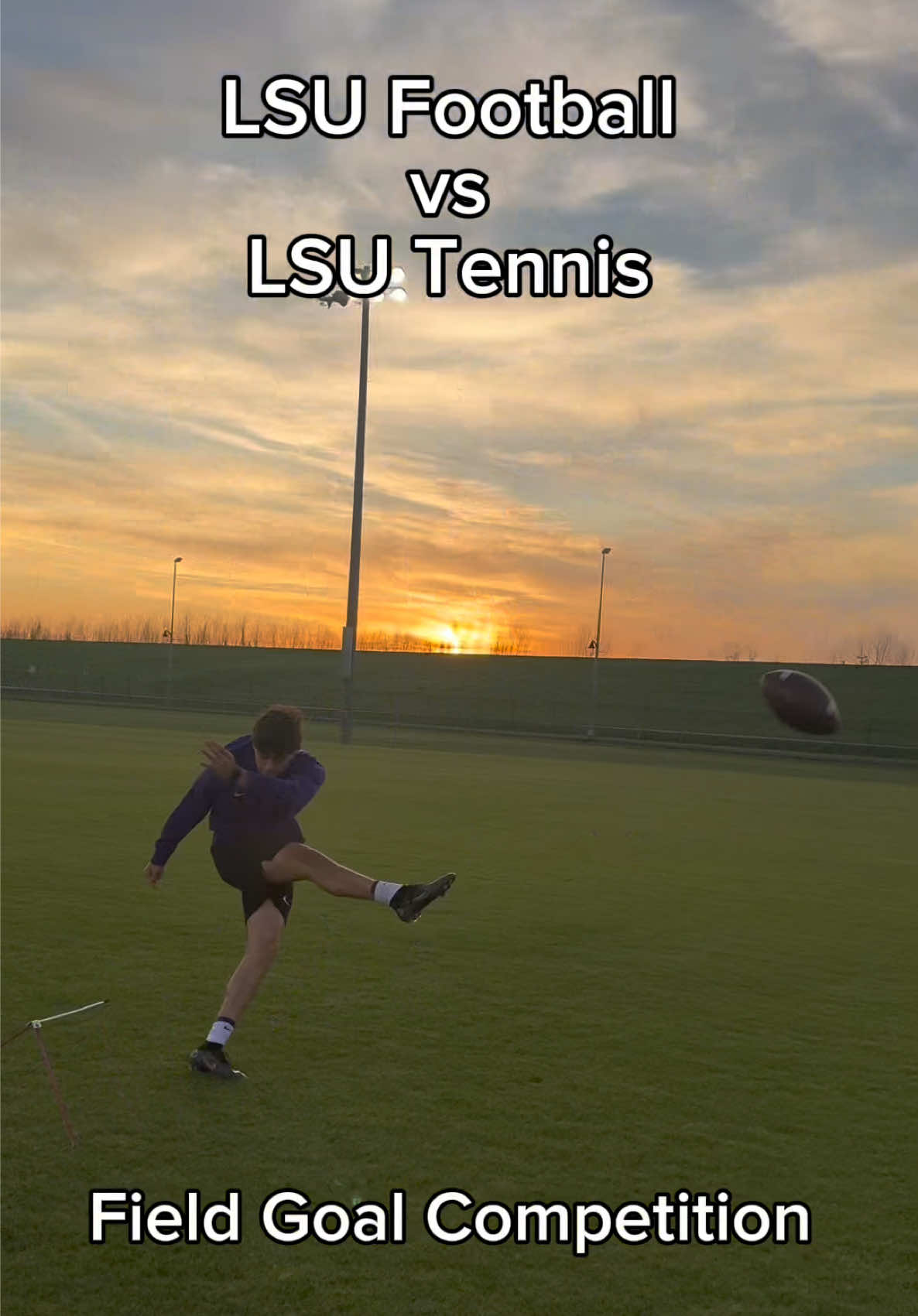 LSU Football vs LSU Tennis Field Goal Competition @Alessio Vasquez @julienpenzlin #lsu #football #CollegeFootball #collegelife #d1 #athlete #atleta #tennis #fyp #explore 
