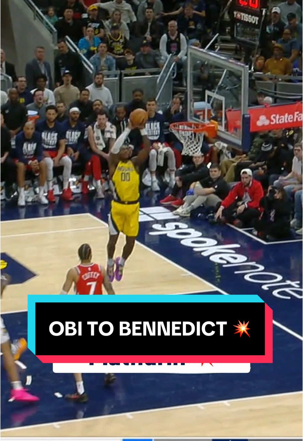 lob it up Obi Toppin 🔥 #NBA #pacers #basketball #dunk