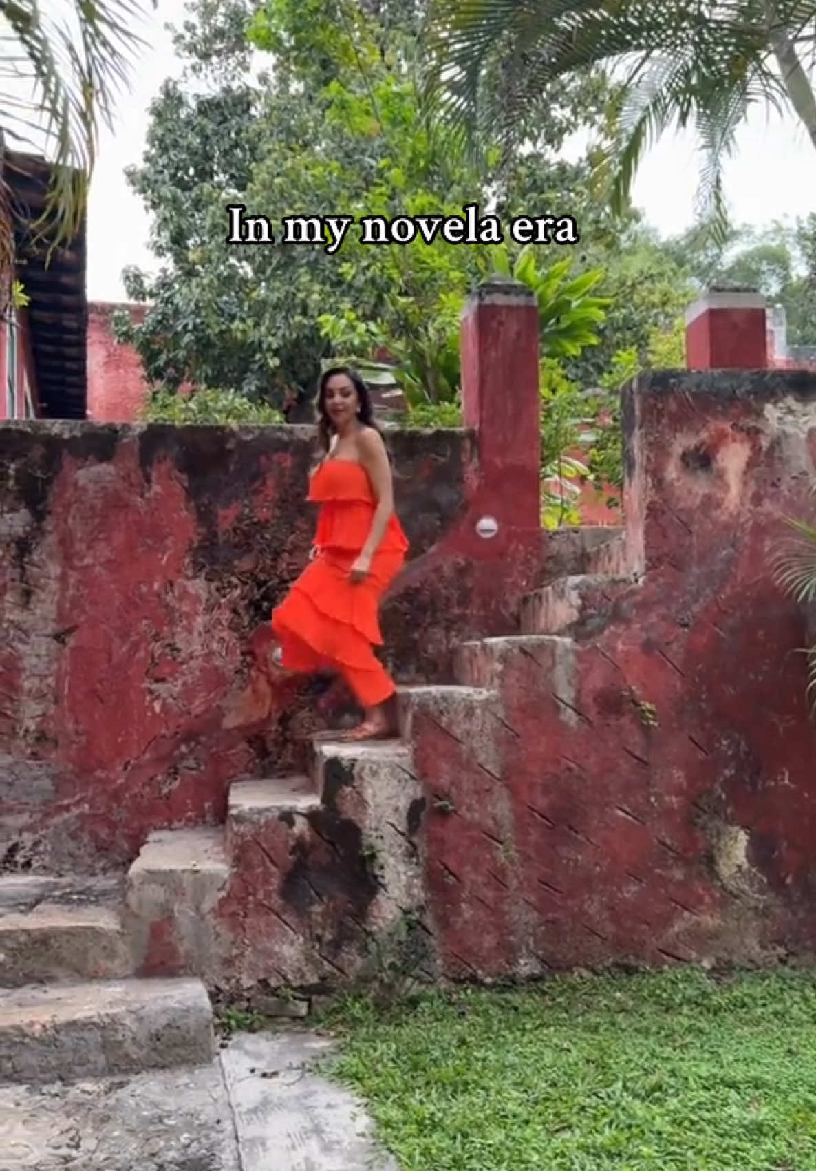 Perfect dress for spring and summer wedding. This was the actual wedding venue and it looked and felt like a movie. Dress is linked in bio. 🧡🧡🧡 . . . #haciendaatyle #hacienda #visitmexico #meridamexico #quebonito #travelblogger #mexicana #latinastyle #novela #weddingday #guestofwedding 