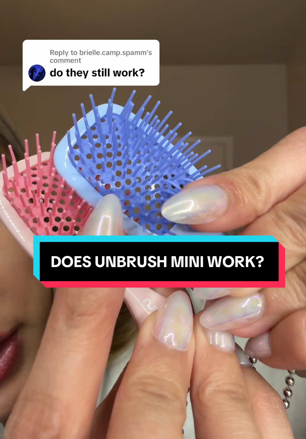 Replying to @brielle.camp.spamm #unbrushmini #unbrush #tiktokshopmademebuyit #keychain #hairtok #brush #hairbrush @Unbrush @FHI HEAT 