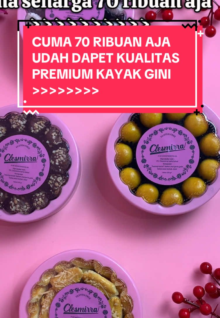 70ribuan udah dapet kue kering premium wisman super cantik kayak giniiii 😍😍😍😍😍😍  Checkout di kranjang kuning sekarang 🤗👇🏻👇🏻#Clesmirra #nastar #kuenastar #camilansehat #glutenfree #premiumcookies #Ramadhanekstraseru 