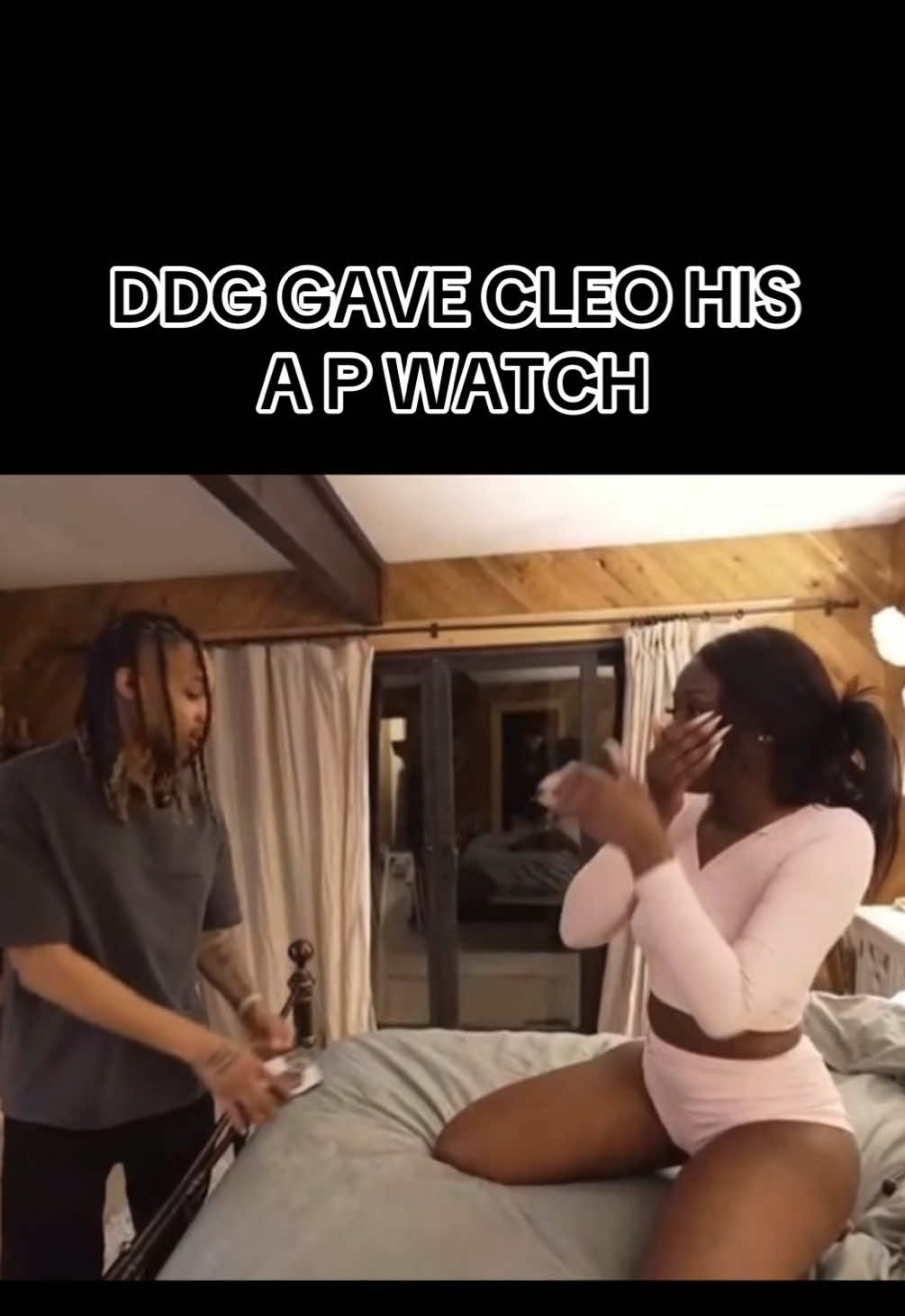 DDG gave Cleo his $70k Watch #apwatch #rolex #cleo #ddg #cabin #snowboard