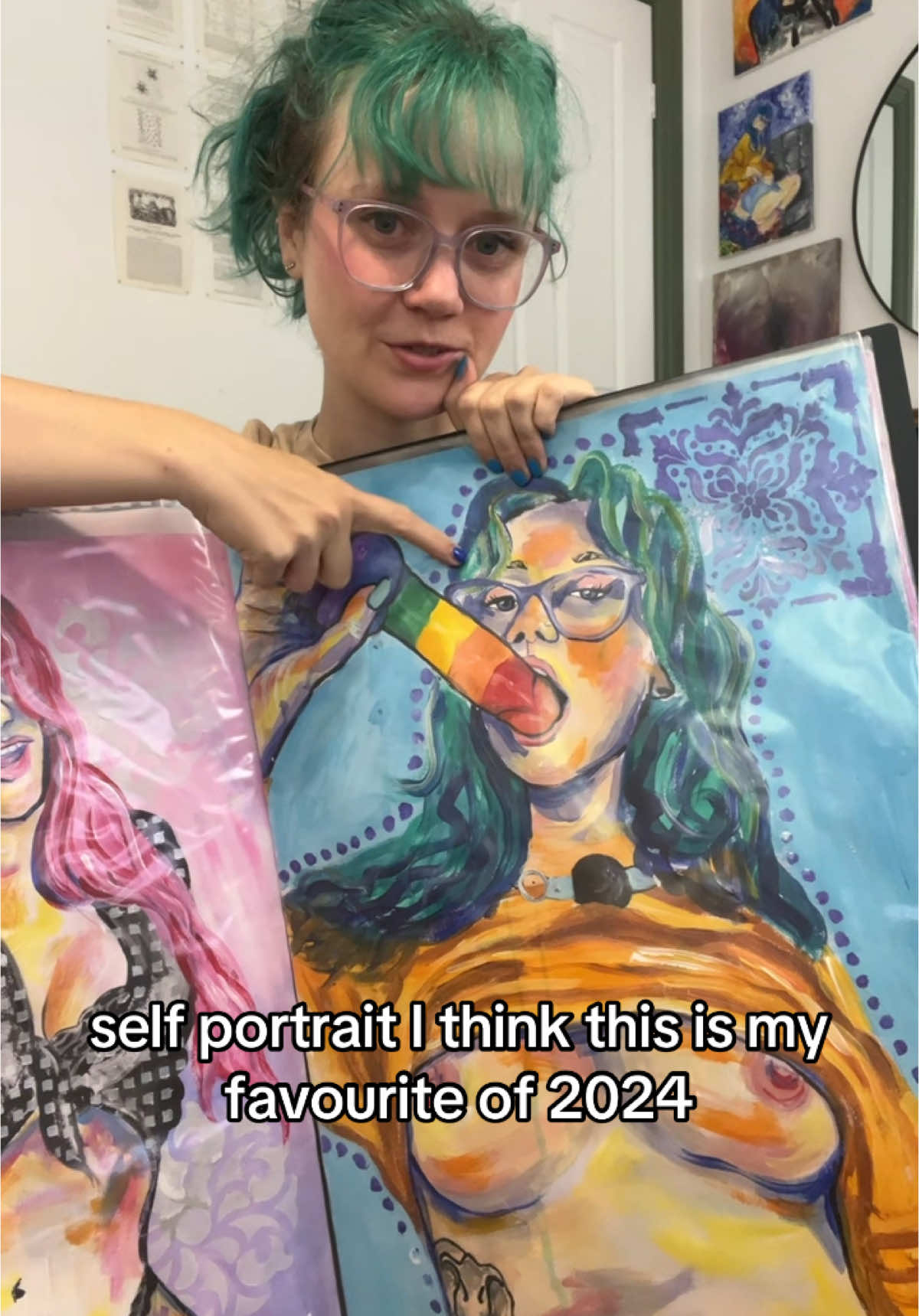 just a lady and her paintings 