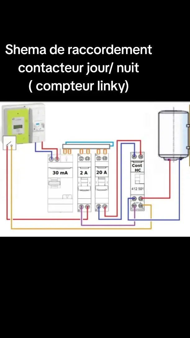 Shema de raccordement contacteur jour/ nuit ( compteur linky)#loveyou #electricien #elec #electricitegratuite #electricitegratuite #securiteincendie #coupureelectricite #formationelectricite #followers➕ #electricite #electricity #electrician #electricitegenerale #viralvideos #electric #electricitebatiment #pourtoi 