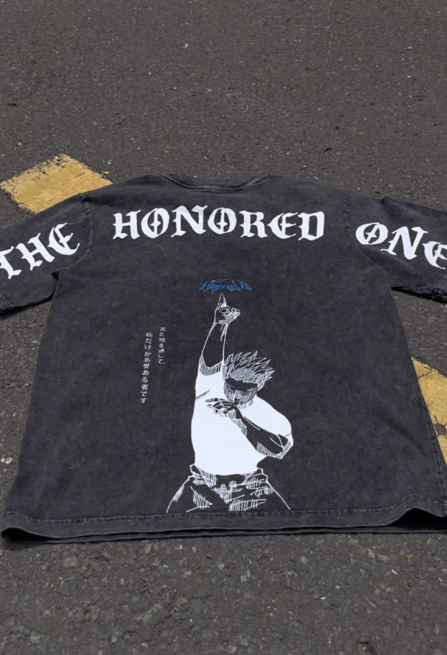 The Honored One Gojo JJK Acid Washed| Anime Inspired Tee  #gojousatoru #gojo #jjk #jjkedit #thehonoredone #animeclothing #animeshirt #animefyp #viralvideo #trending 