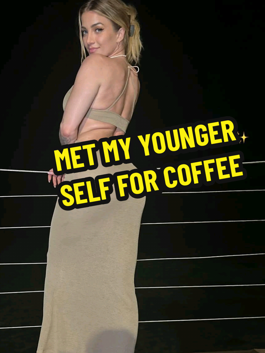 I met my younger self for coffee… ☕️ 🪞 I loved writing this 🥹💕🫶🏼  #imetmyyoungerselfforcoffee #viralvideo  #trending  #fypシ  #coffeetok 