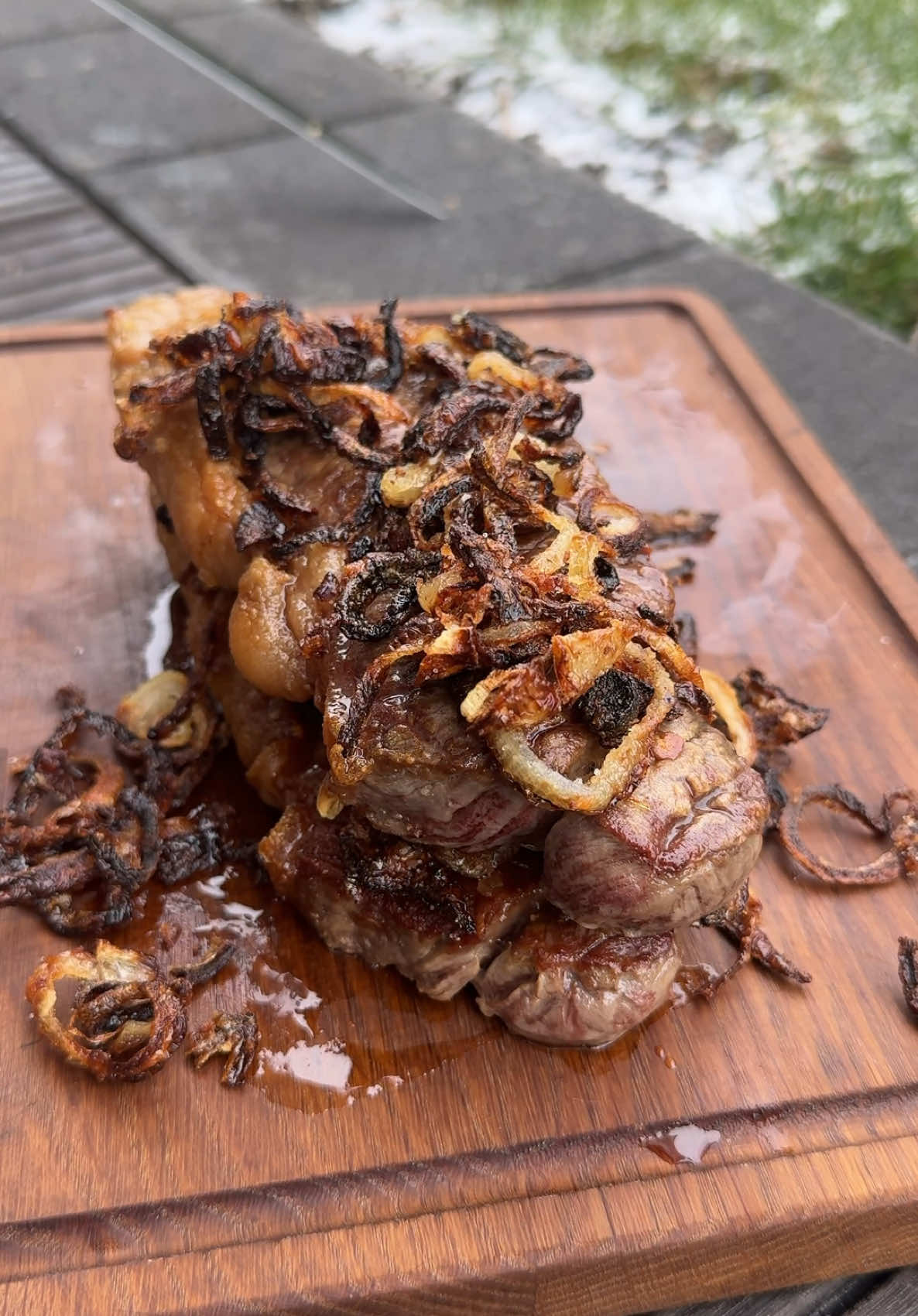 It's called: Zwiebelrostbraten! - (Roast Beef with Crispy Onions!) - #beef #meat #onion #tasty #yum #fyp #steak #bbq 