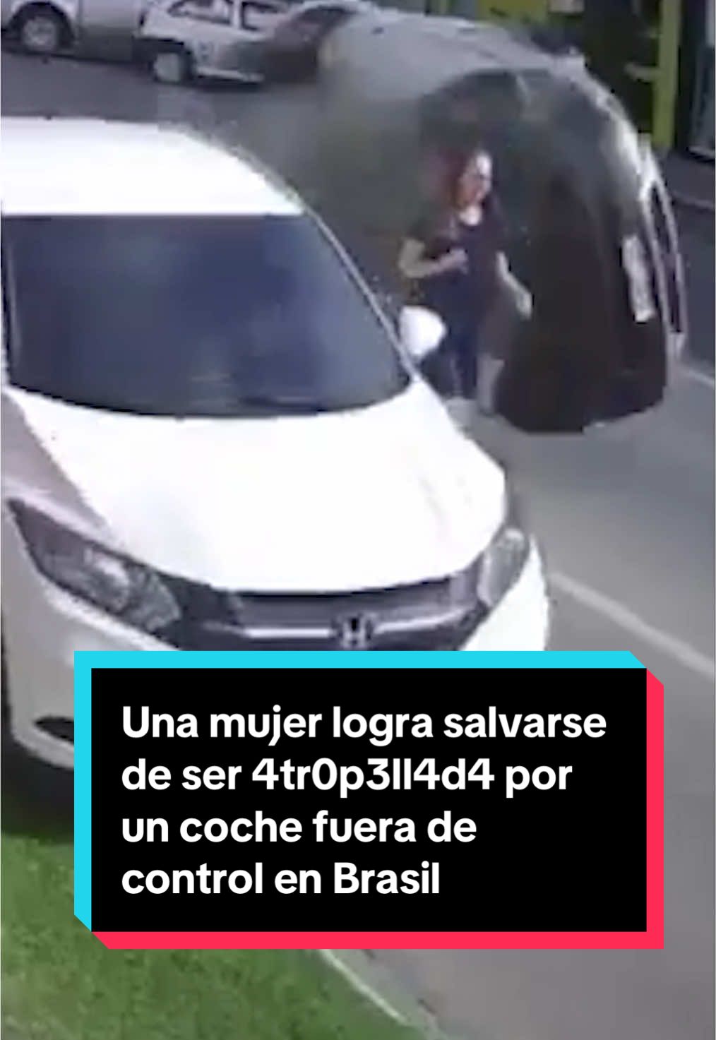 ‼️ Una mujer logra salvarse de ser 4tr0p3ll4d4 por un coche fuera de control en Brasil: 