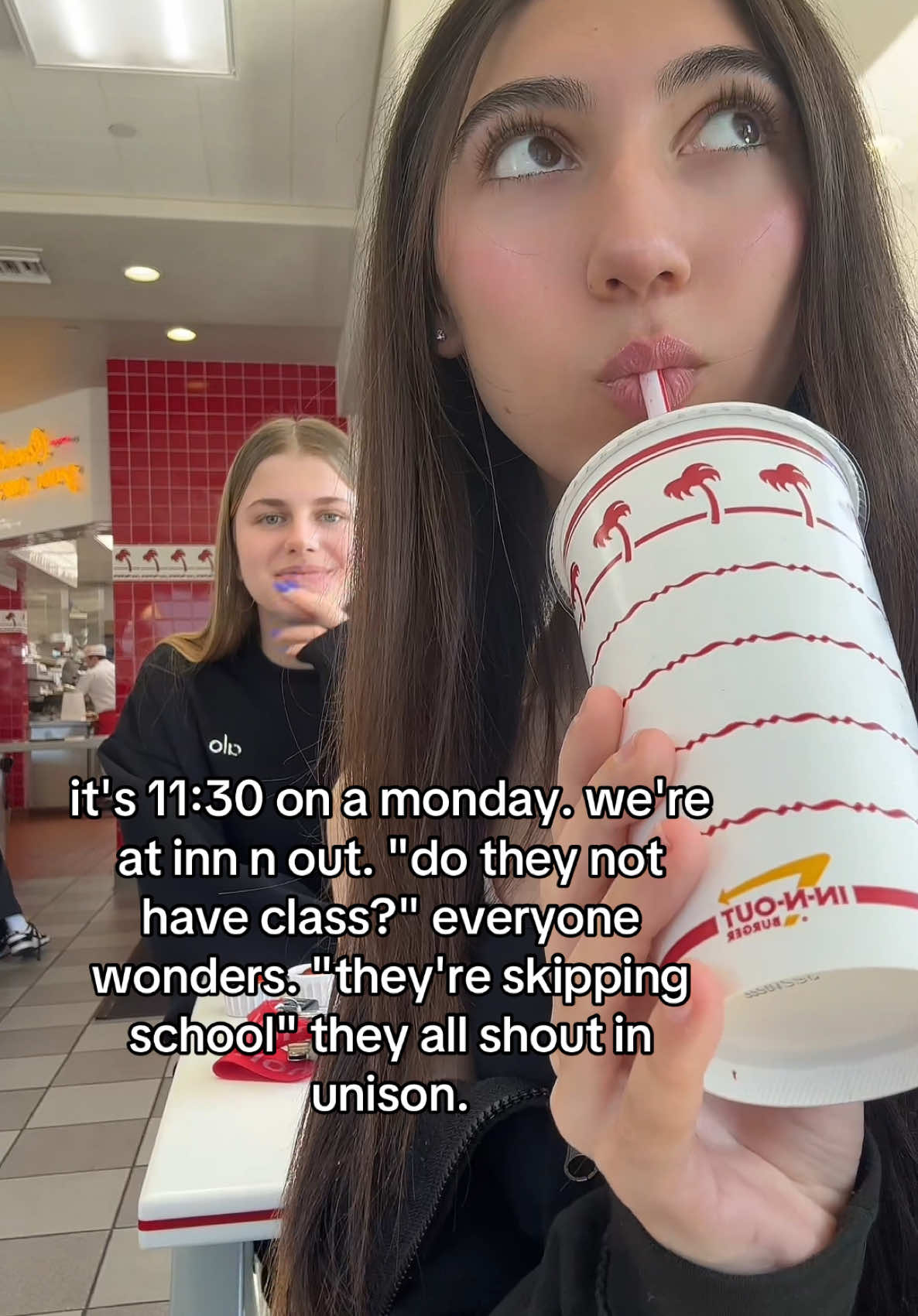 we love our 3 hour lunch break #noschool #skipping #innout #fyp 