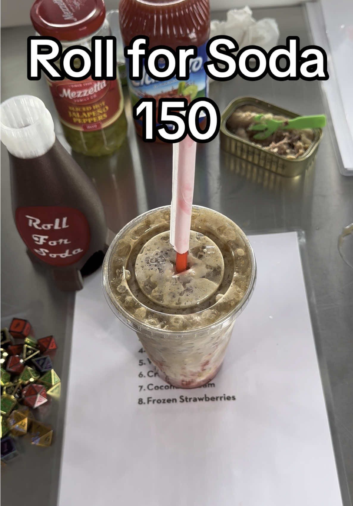 2/24/25 - Roll for Soda 150 - GAG WARNING!!!! This was the worst one yet - Happy Birthday @Tony Khalil I hope it was an awesome one. Please like share and repost. I am not even sure what all @amy would have to do to fix this one. What would you do  if you had to keep 1 weird ingredient? @Dr Pepper I just wanted to confirm non of these are your flavors haha. #rollforsoda #rollforspirits #tasty #Recipe #drink #recipe #fail #drpepper #rollforsandwich #dungeonsanddragons #dnd #funny #clamato #jalepeno #chaos #wildmagic 