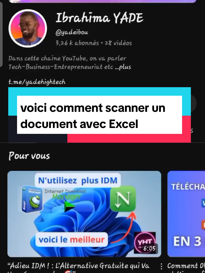 Réponse à @sonkoreklaniouytopou voici comment scanner un document avec Excel sur Android et iOS #creatorsearchinsights #yadehightech #ibrahimayade #senegal #CapCut #mauritanie #espagne🇪🇦 #gambia 