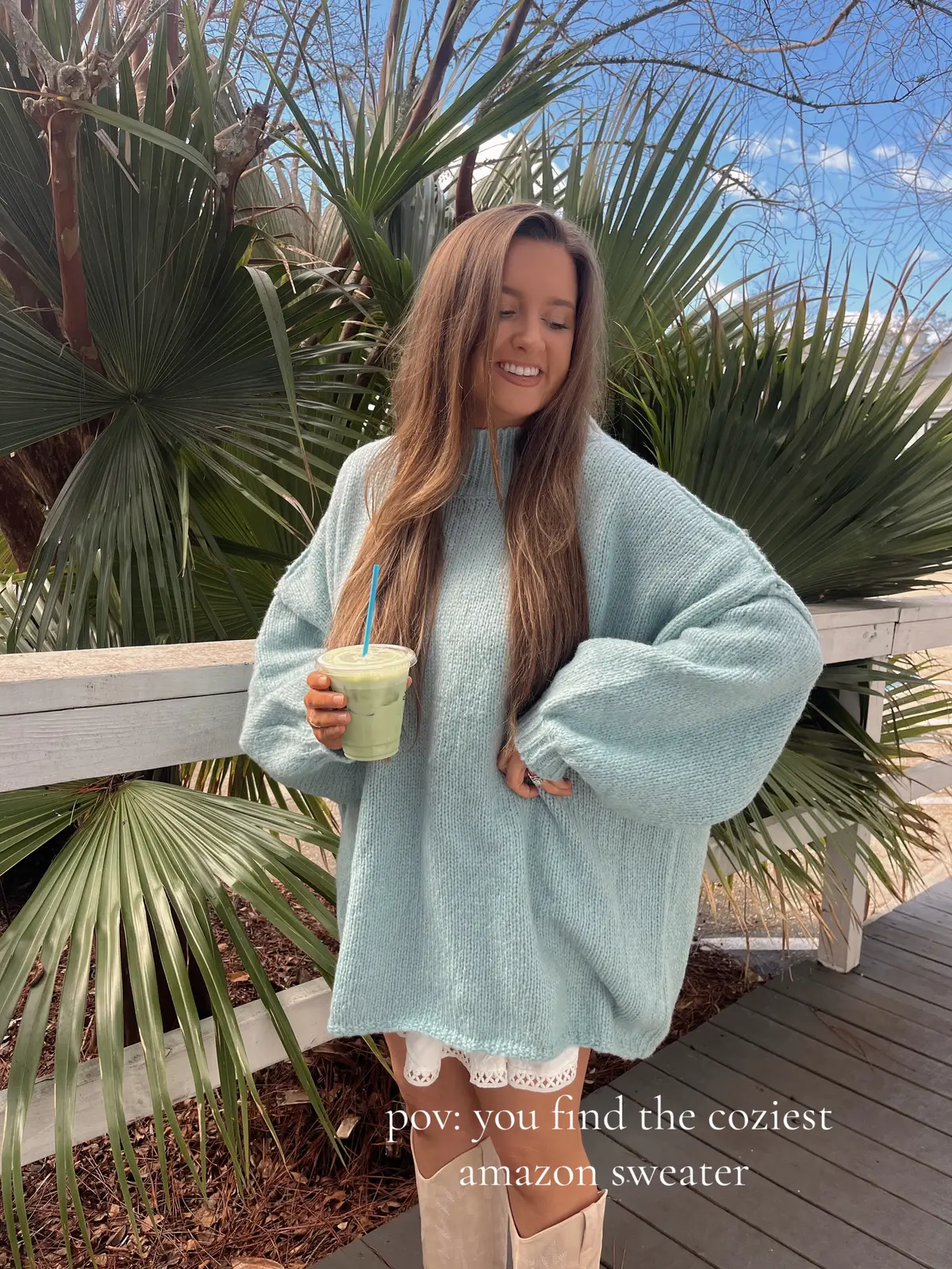 found the coziest amazon sweater that reminds me of free people! Runs oversized + you can find the 🔗 on my amz stfnt  #amazonfashion #amazonfinds #amazonsweater #amazonfind #cozysweater 