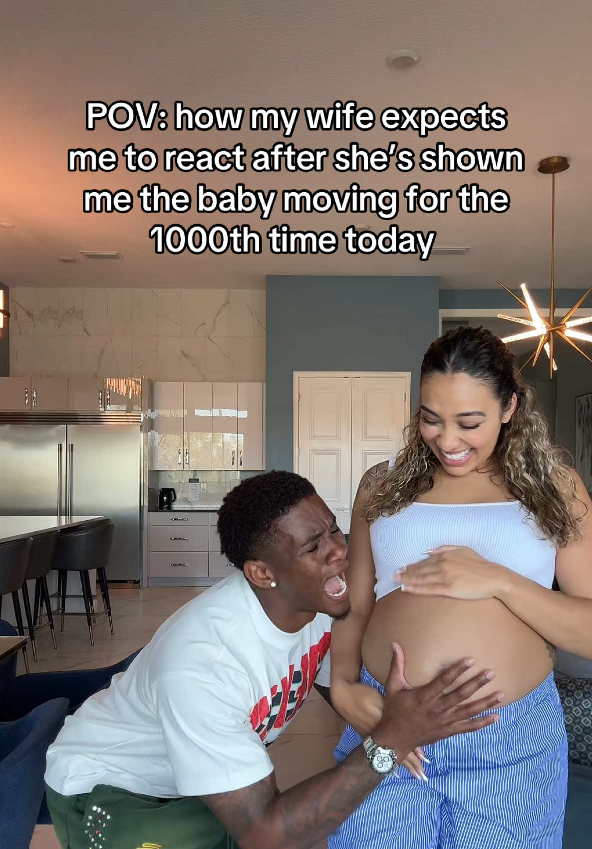 idc how many times I show you! You better be excited 😆😂🤰🏽 #rissandquan #couples #couplegoals #Relationship #pregnant #pregnancy #Love #relatable #couple #fypシ #funnytiktok 