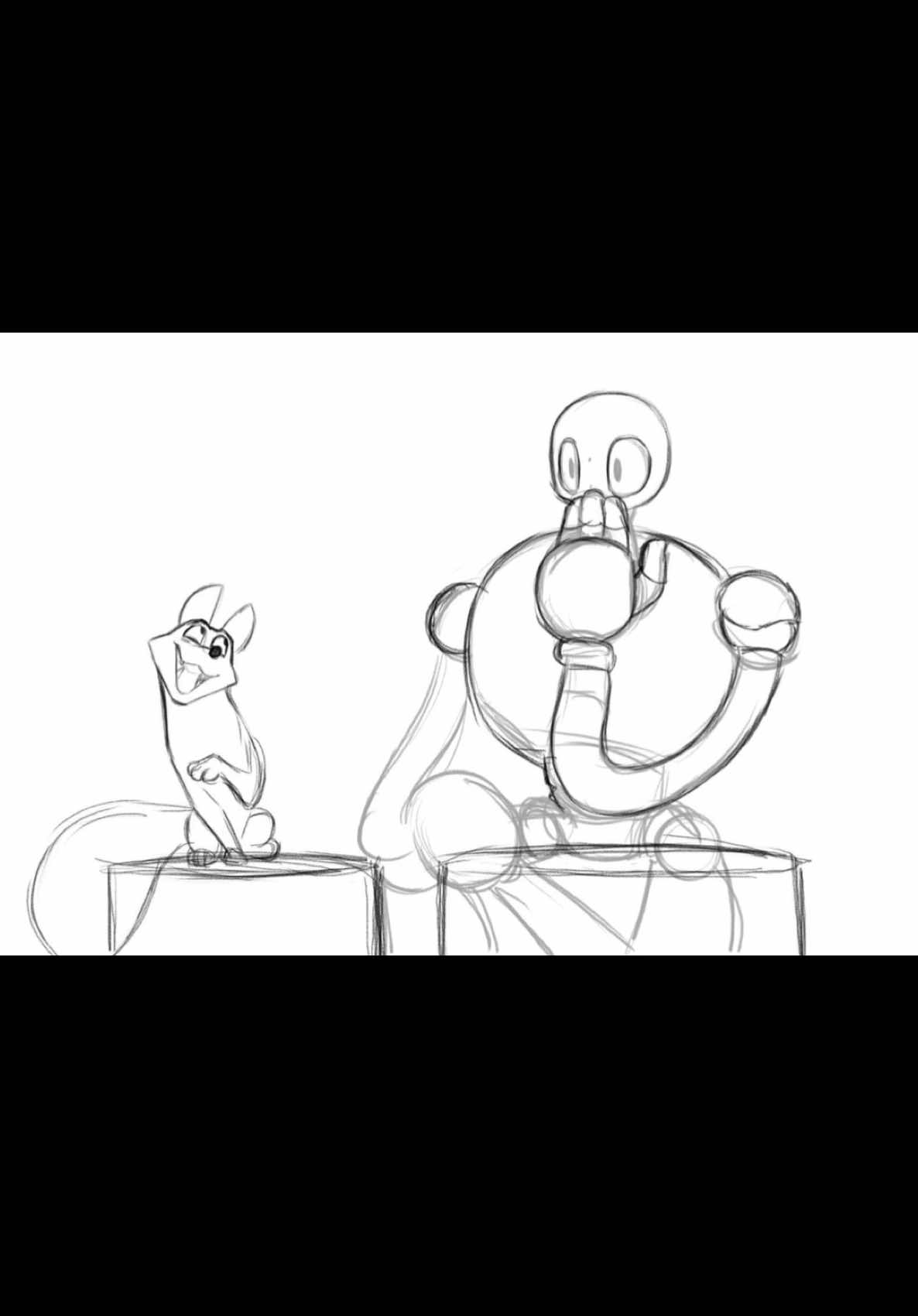 [WIP] Roz and fink 2d animation test. He’s the bad influence friend lol.  #thewildrobot #thewildrobotmovie #thewildrobotart #fyp #wip #2danimation #animation 