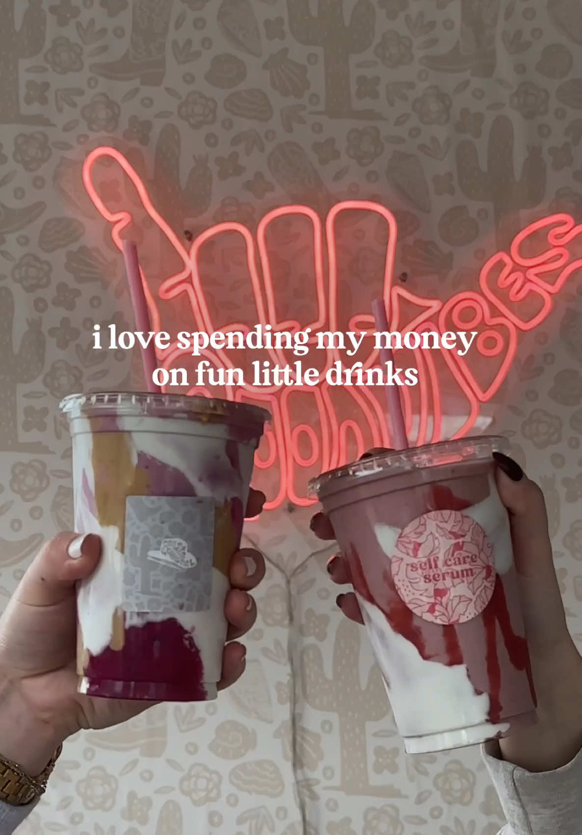 i love spending my money on fin, little drinks 💗 it's my favorite pastime  #icedlatte #matchalatte #localcoffeeshop#coastalcowgirlcafe #girlygirl #girlythings #girlhood #pinkvibes #girlyaesthetics #brunchwiththegirls #brunchdate 