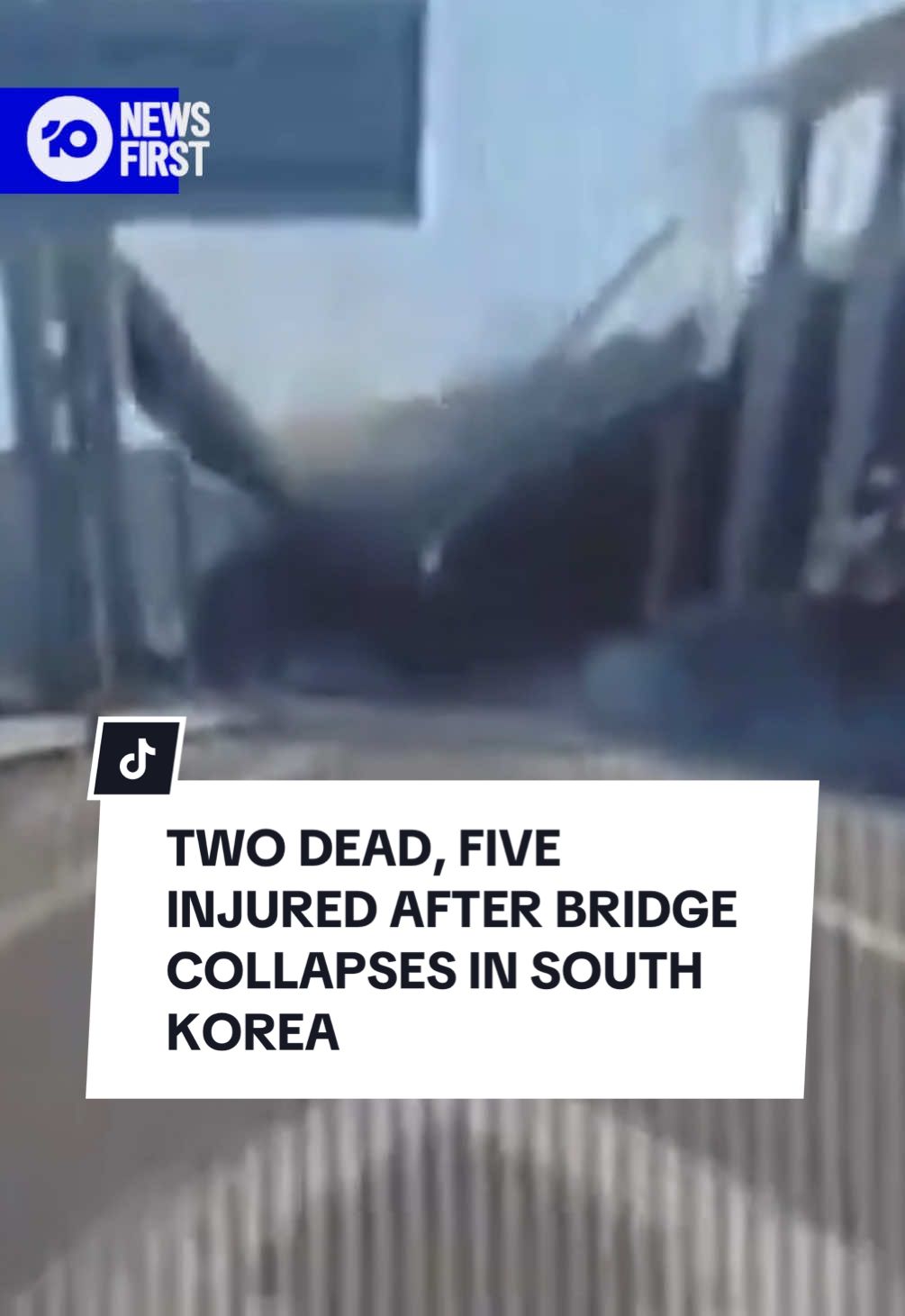 At least two people have died and five others have been injured after a bridge collapsed at a highway construction site in the South Korean city of Cheonan. Local media reported that five 50-metre steel structures supporting the highway bridge collapsed after being hoisted into place by a crane just before 10am on Tuesday. The office of Acting President Choi Sang-mok said he has called to mobilise all available personnel and resources to rescue any missing people and to ensure safety measures to prevent further damage.  Click the link in the bio for more from 10 News First.