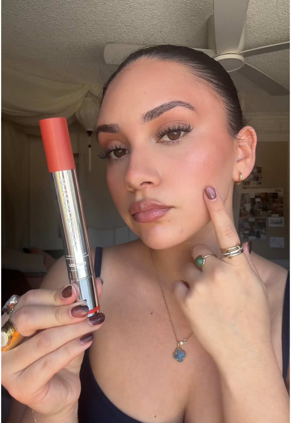 SACHEU Beauty cheek stain in the shade “I’m hot” @SACHEU Beauty US #sacheubeauty #cheekstain #blushtutorial #blushtrend #blushstick #blushes #tiktokshoprestock #ttslevelup #spotlightfinds 