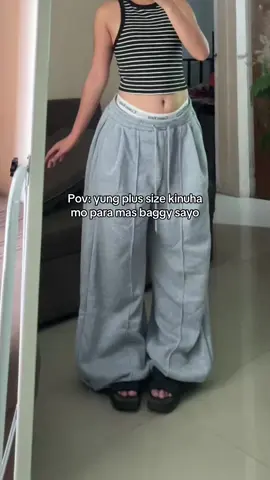 Ang ganda sa eyes. Düpe gray pants #loosepants #greypantseason #graypants #baggypants #widelegpants #plussize #fyp