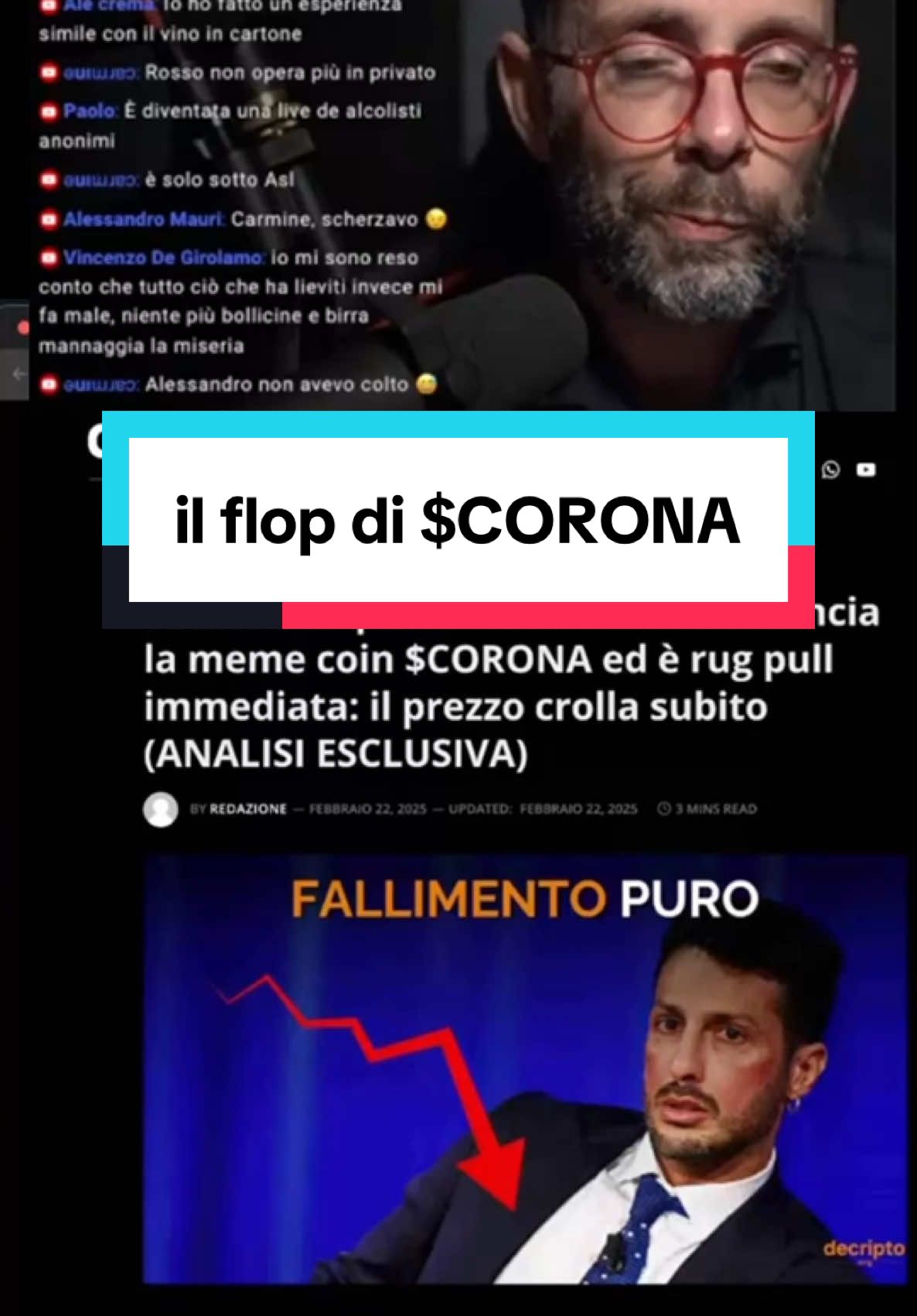 Avete letto la notizia del fallimento della meme coin $CORONA ? Ne ho parlato su W33K commentando la bella analisi fatta da decripto.org L'articolo completo lo trovate sul loro sito #memecoin #corona #flop 