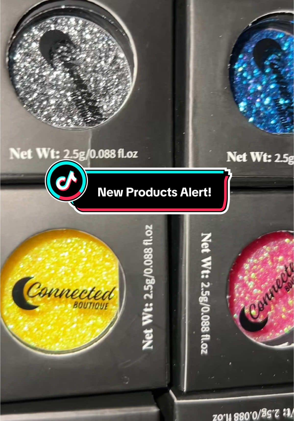 So many new products available NOW and so much more coming! #connectedboutique #makeup #makeupfinds #beauty #fyp #fypage #glitter #BeautyReview 