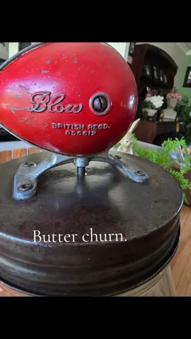 Almost antique butter churn. I was searching for years before I finally found one🥛🥛😅😃 #antique #thrifted #butterchurn #oldthings #stillworks #funfacts #offthegrid #homestead 
