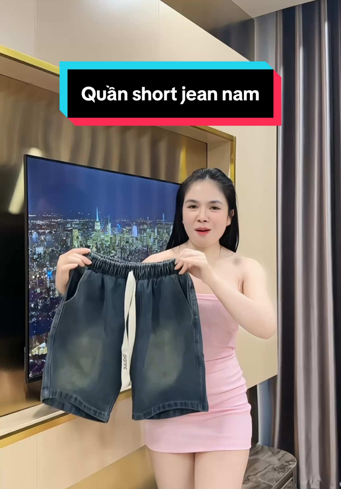 Quần short jean nam