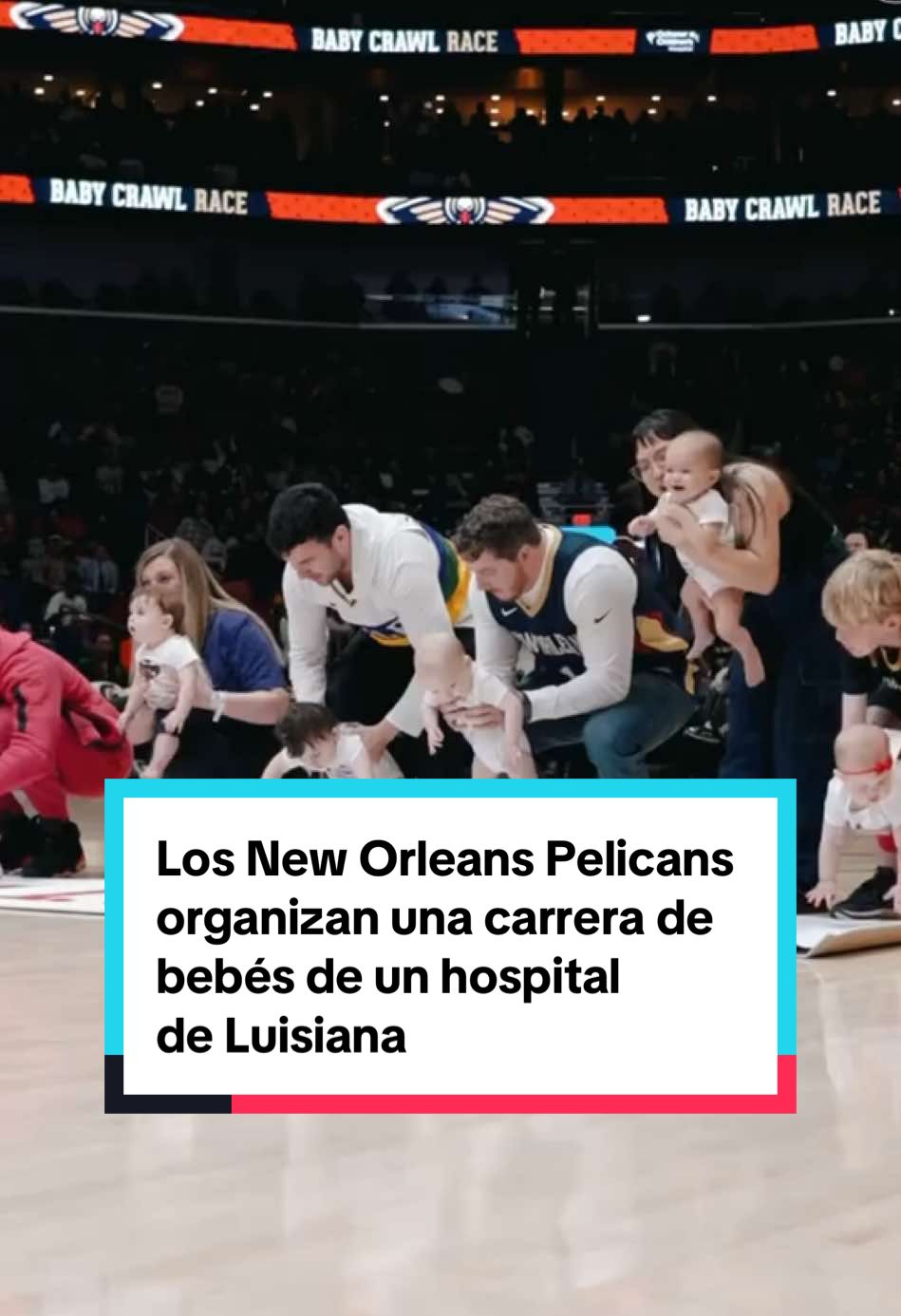 🥰👶 Los #NewOrleansPelicans organizan una carrera de bebés de un hospital de #Luisiana #baloncesto #baloncestotiktok #orleanspelicans #pelicans #bebes #bebestiktok